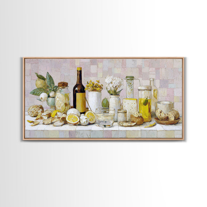Cocktail and Citrus Bar Composition Framed Canvas Print, Restaurant Art, Printable Wall Art, Restaurant Decor, Fine Art, Bistro, RES-2x1-7