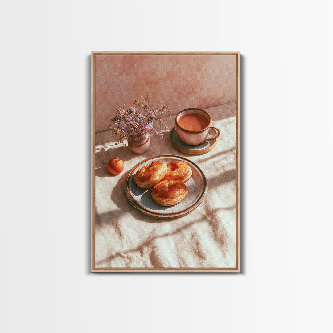 Abstract Appetite Friendly Red and Orange Shapes Framed Canvas Print, Restaurant Art, Large Wall Art, Restaurant Decor, Bistro, RES-2x3-1