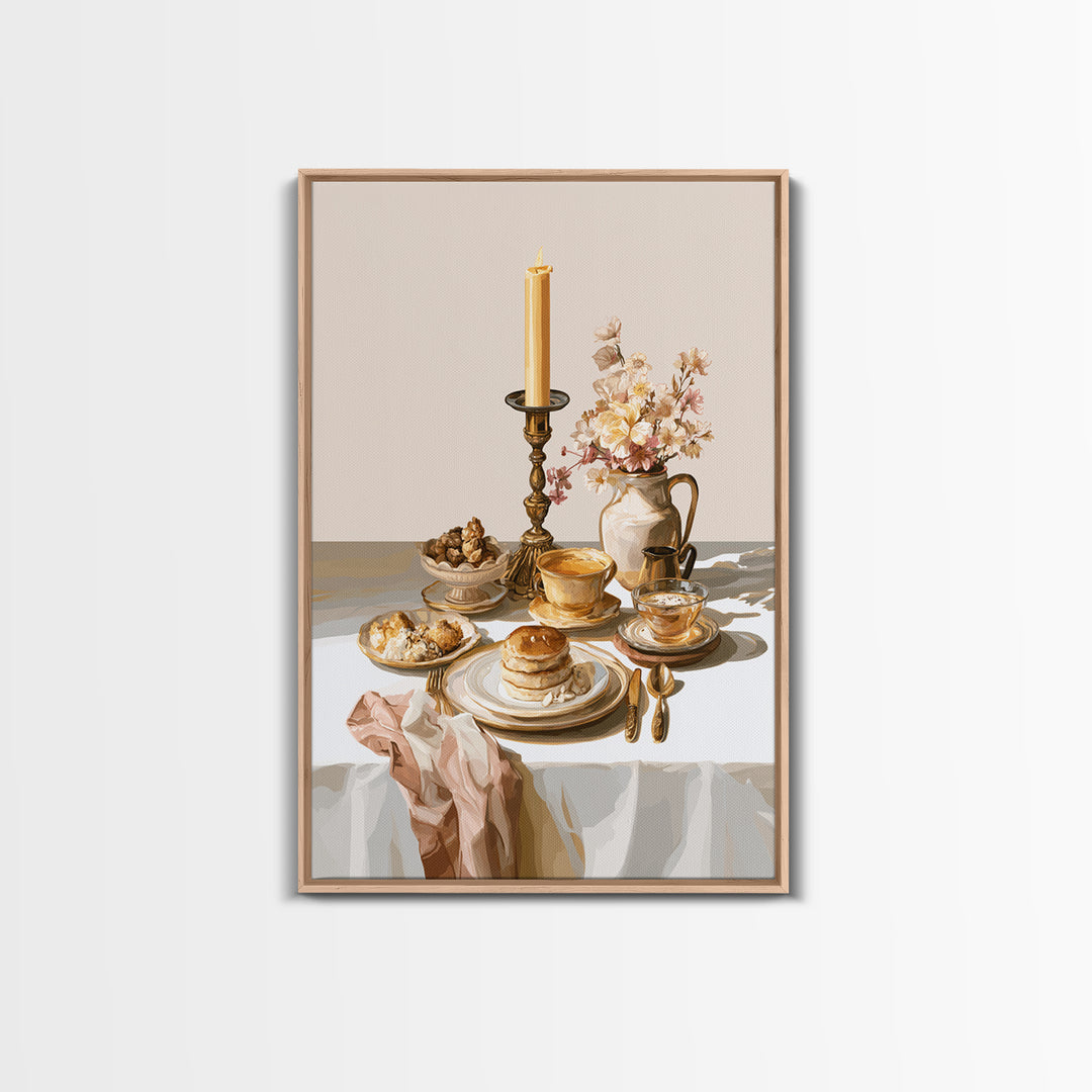 Elegant Table Objects Canvas Print, Restaurant Art, Statement Artwork, Restaurant Decor, Fine Art, Bistro, Art Print, RES-2x3-32