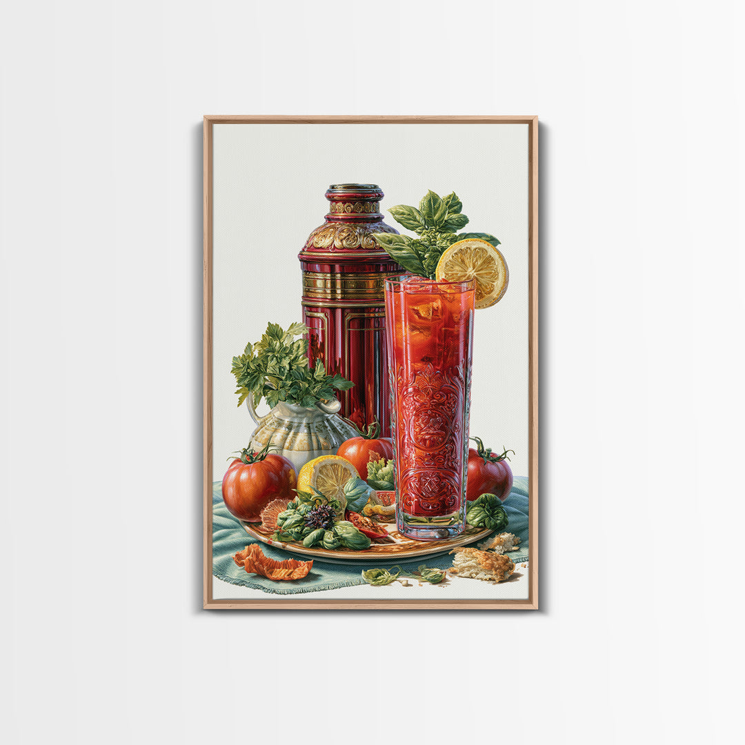 Cocktail and Citrus Bar Composition Framed Canvas Print, Restaurant Art, Kitchen Decor, Restaurant Decor, Fine Art, Bistro, RES-2x3-43