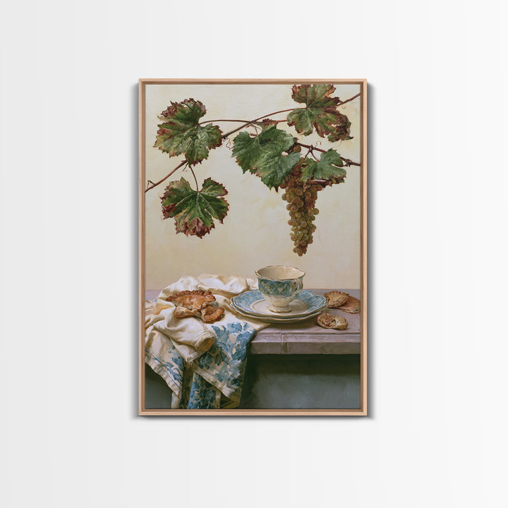Wine Grapevine Botanical Study Framed Canvas Print, Restaurant Art, Kitchen Wall Art, Restaurant Decor, Fine Art, Bistro, RES-2x3-47