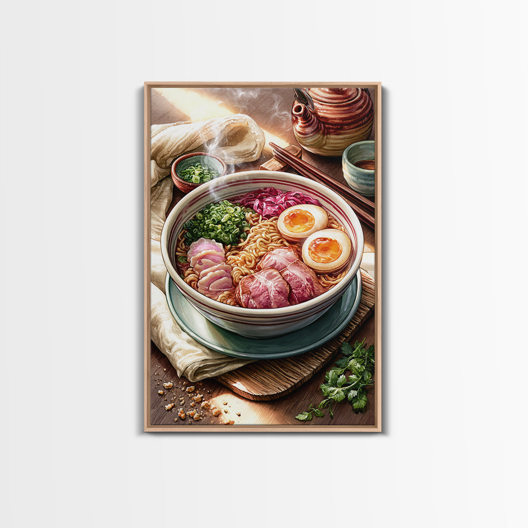 Ramen Bowl Rendered Canvas Print, Restaurant Art, Large Wall Art, Restaurant Decor, Fine Art, Bistro, Wall Art Print, RES-2x3-70