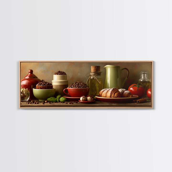 Coffee Beans and Pastry Arrangement Canvas Print, Restaurant Art, Modern Decor, Restaurant Decor, Fine Art, Bistro, Poster, RES-3x1-14