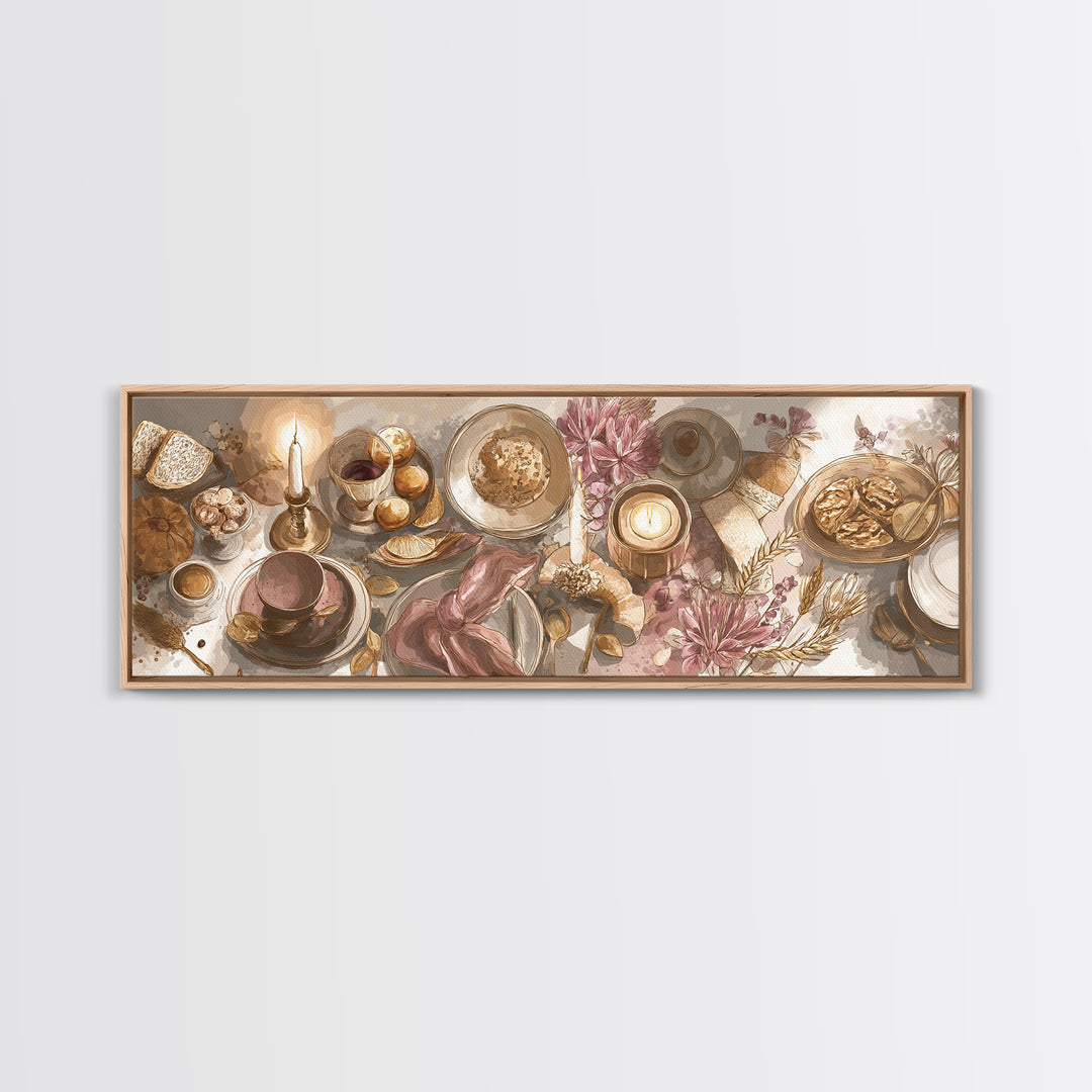 Elegant Table Objects Canvas Print, Restaurant Art, Wall Art Print, Restaurant Decor, Fine Art, Bistro, Modern Decor, RES-3x1-16