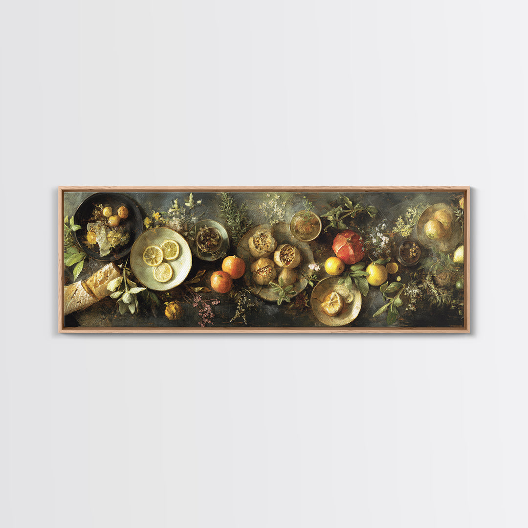 Blackboard Menu Feeling Without Readable Text Canvas Print, Restaurant Art, Bedroom Wall Art, Restaurant Decor, Bistro, RES-3x1-37