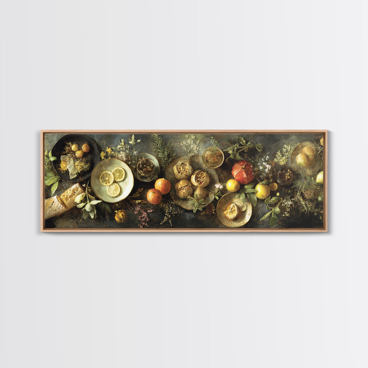 Blackboard Menu Feeling Without Readable Text Canvas Print, Restaurant Art, Bedroom Wall Art, Restaurant Decor, Bistro, RES-3x1-37