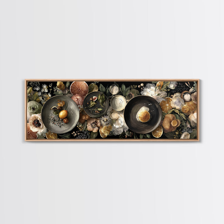 Blackboard Menu Feeling Without Readable Text Canvas Print, Restaurant Art, Food Art, Restaurant Decor, Oil Painting, Bistro, RES-3x1-85