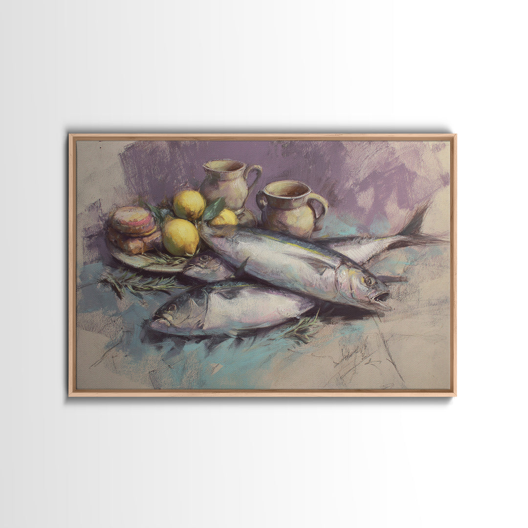 Seafood Lobster and Shell Arrangement Canvas Print, Restaurant Art, Canvas Print, Restaurant Decor, Fine Art, Bistro, RES-3x2-12