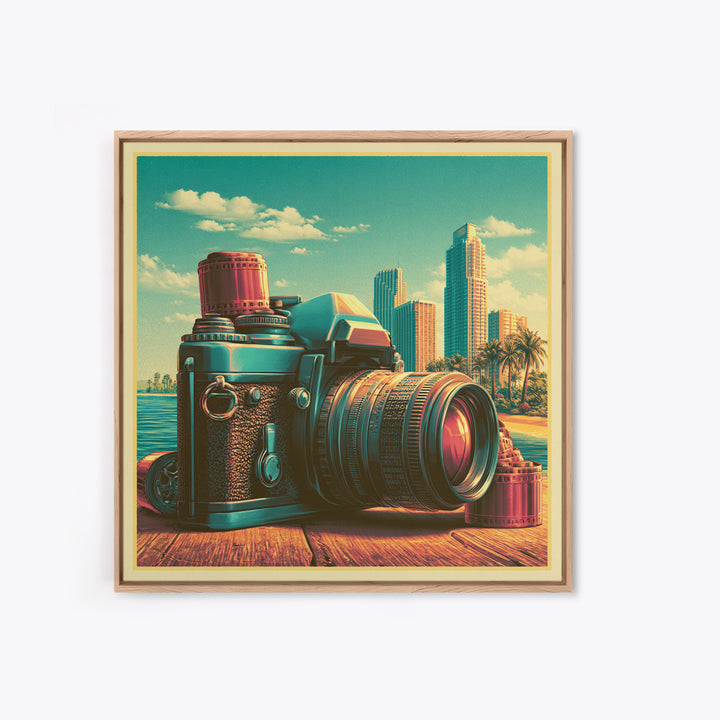 Old Camera Still Life Canvas Print, Retro Art, Modern Decor, Living Room Decor, Fine Art, Retro, Home Decor, Poster, Wall Decor, RET-1x1-86