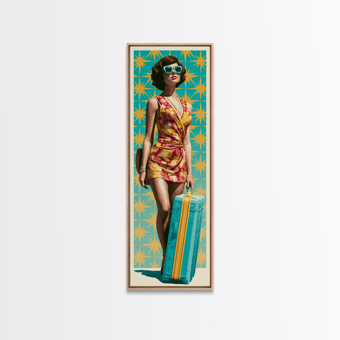 Atomic Starburst Pattern Canvas Print, Retro Art, Posters, Living Room Decor, Oil Painting, Retro, Printable Art, RET-1x3-27