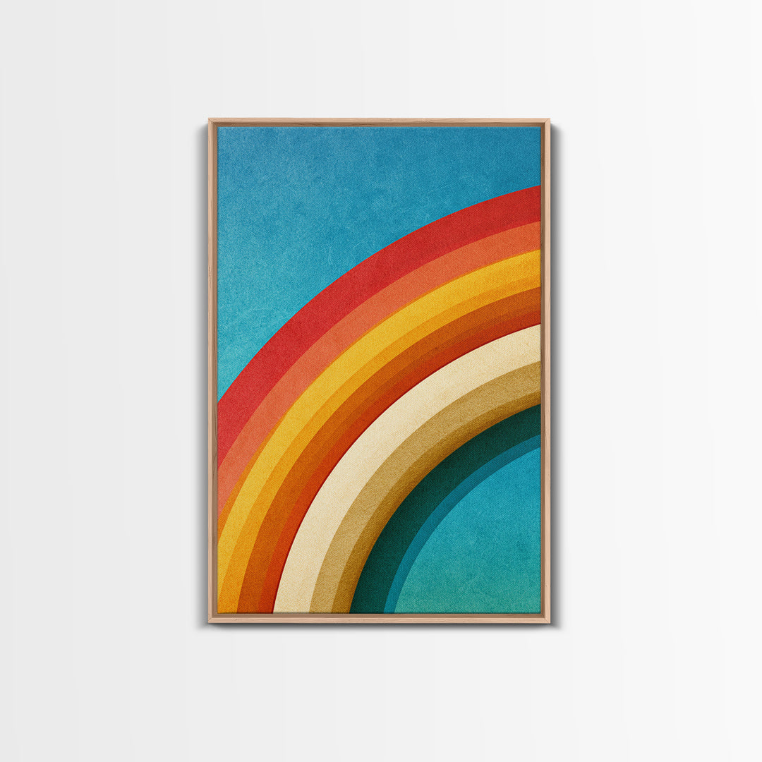 70s Rainbow Arch Abstract Canvas Print, Retro Art, Print, Living Room Decor, Abstract Art, Retro, Abstract Wall Art, RET-2x3-49