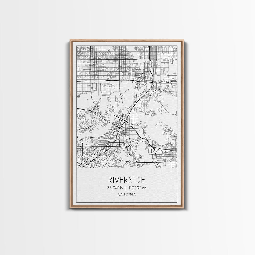 Riverside Street Map, California Map, City Map Art, Minimalist Art, Wall Art, Canvas Print, Unique Wall Décor, Boyfriend Gift, Travel Art