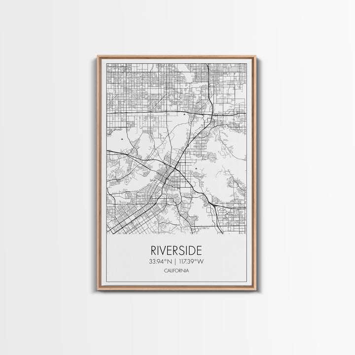 Riverside Street Map, California Map, City Map Art, Minimalist Art, Wall Art, Canvas Print, Unique Wall Décor, Boyfriend Gift, Travel Art