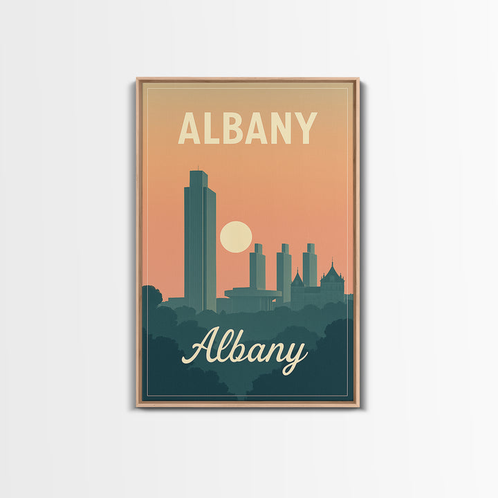 Albany New York Travel Poster, Canvas Print, Mid Century City Wall Art, Albany Travel Art, Poster Art, Vintage City Art, Retro Travel Print