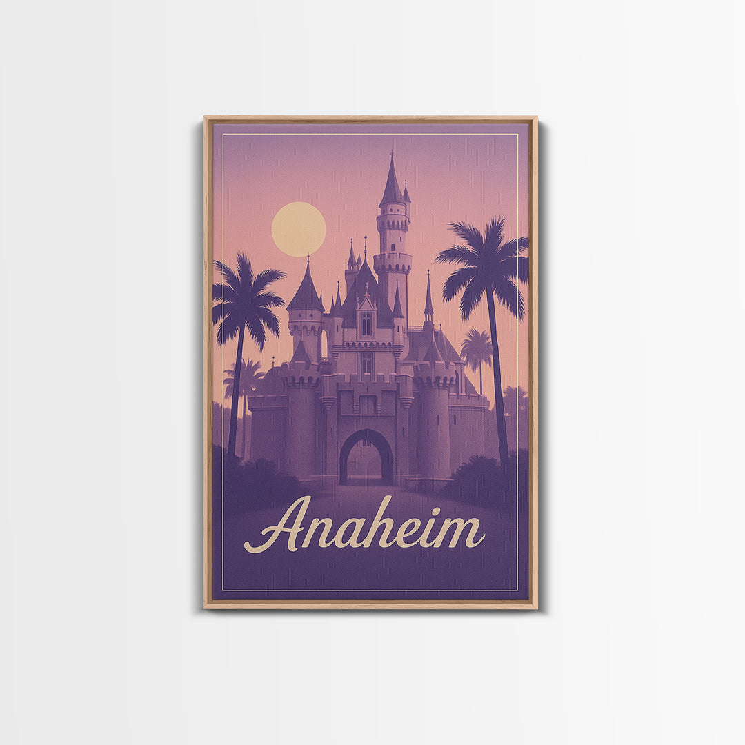 Anaheim Travel Poster, Framed Canvas Print, Mid Century City Wall Art, Anaheim Travel Art, Living Room Wall Art, Vintage City Art