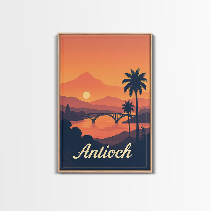 Antioch California Travel Poster, Canvas Print, Classic Poster Art, Antioch Poster Print, Travel Wall Art, Watercolor Skyline, Art Print