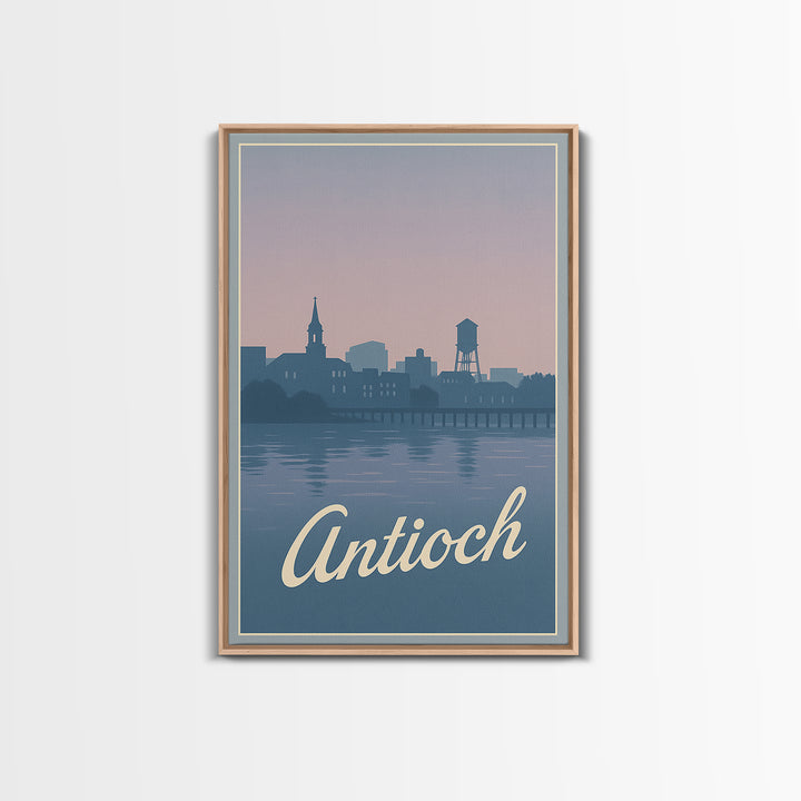 Antioch Travel Poster, Framed Canvas Print, Classic Travel Poster Art, Antioch Travel Art, Watercolor Skyline Art, Travel Poster Set