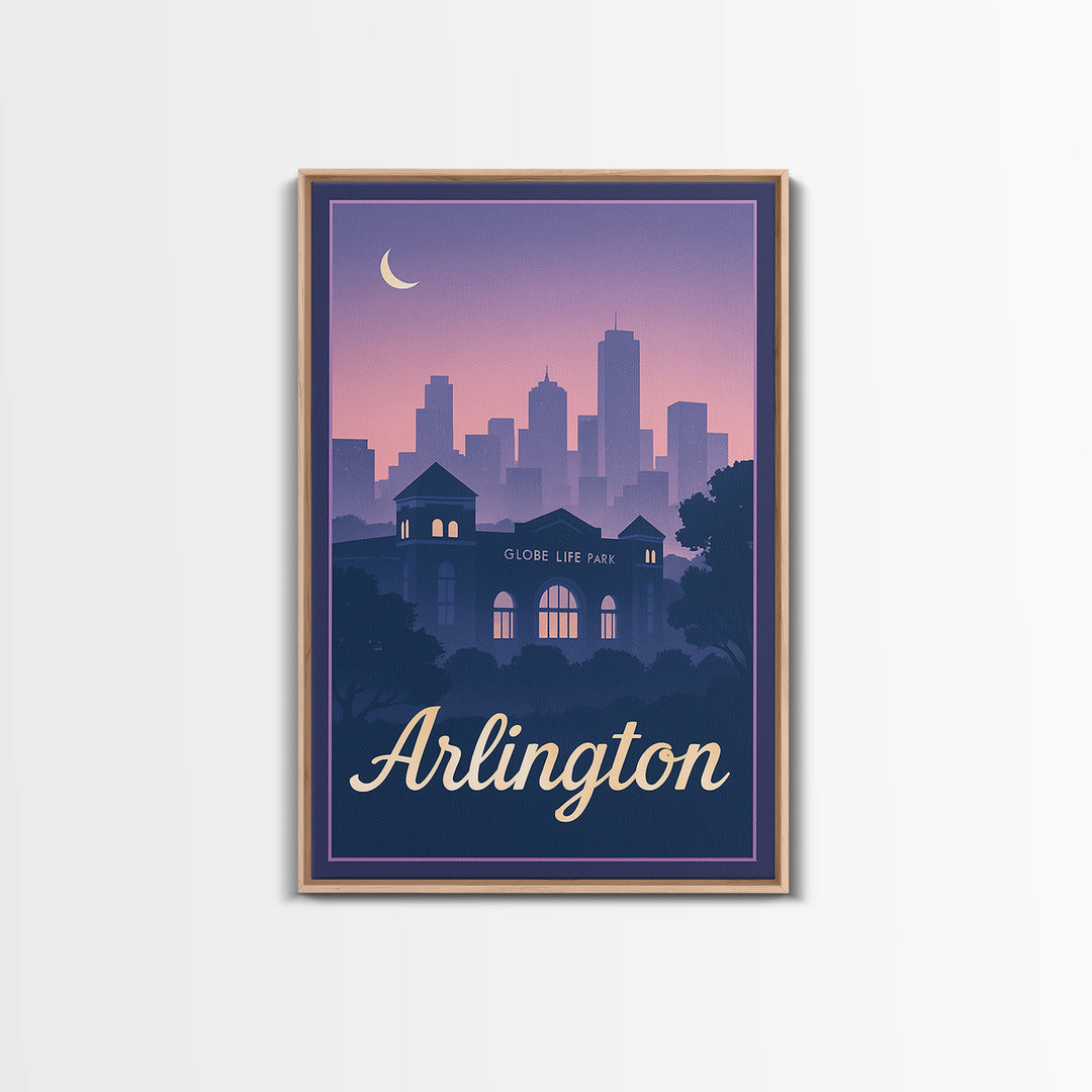 Arlington Travel Poster, Canvas Print, Mid Century City Wall Art, Arlington Poster Print, Gift For Travelers, Vintage City Art