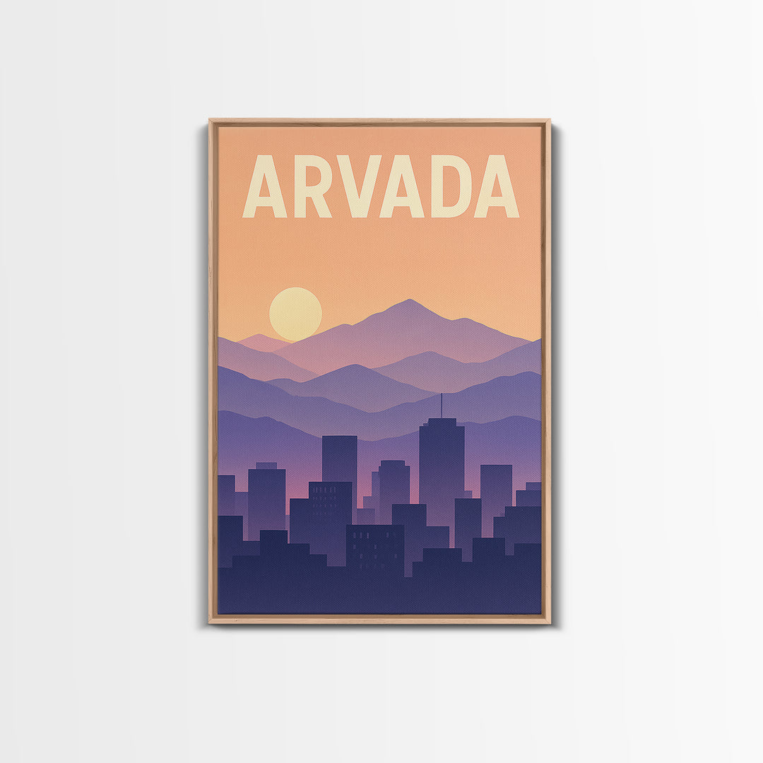 Arvada Colorado Travel Poster, Canvas Print, Classic Travel Poster Art, Arvada Wall Art, Wall Decor, City Illustration, Travel Poster Set