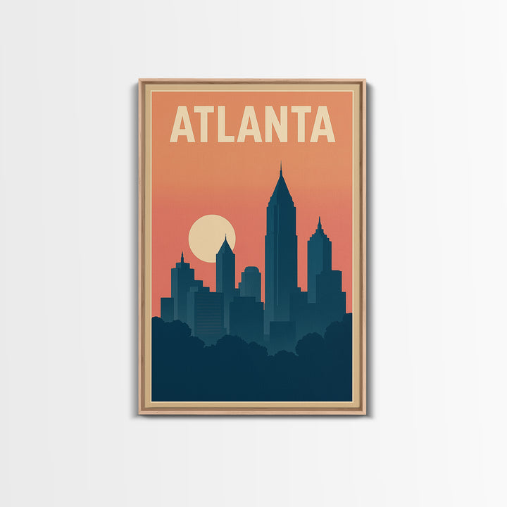 Atlanta Travel Poster, Canvas Print, Classic Travel Poster Art, Atlanta Poster Print, Travel Wall Decor, Travel Poster Art, Fine Art Print