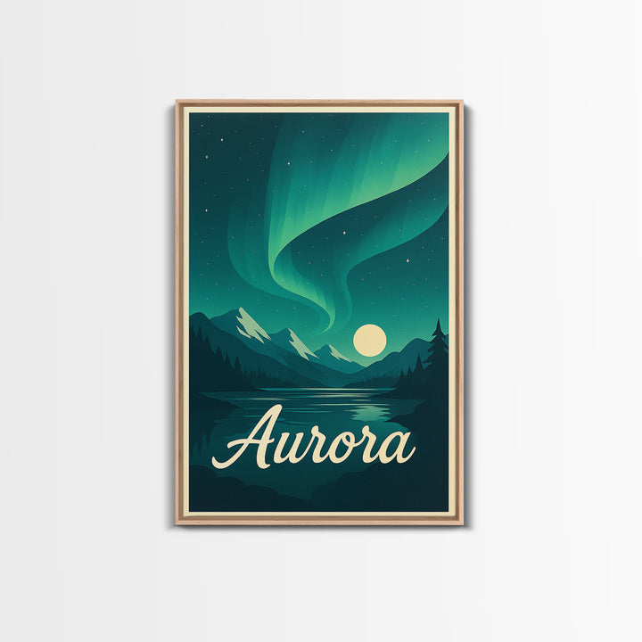 Aurora Colorado Travel Poster, Canvas Print, Retro Sunset Skyline Art, Aurora Poster Print, Eclectic Wall Decor, Fine Art Print, Wall Art