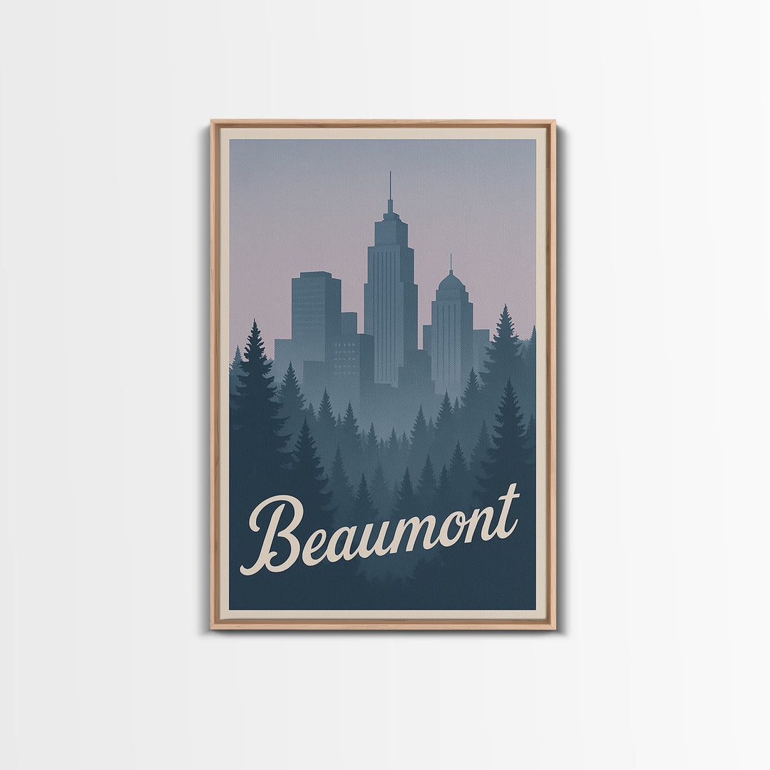 Beaumont Travel Poster, Framed Canvas Print, Classic Travel Poster Art, Beaumont Travel Art, Travel Art Print, Travel Wall Decor