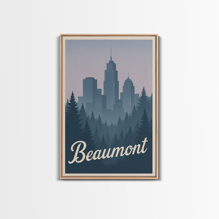 Beaumont Travel Poster, Framed Canvas Print, Classic Travel Poster Art, Beaumont Travel Art, Travel Art Print, Travel Wall Decor