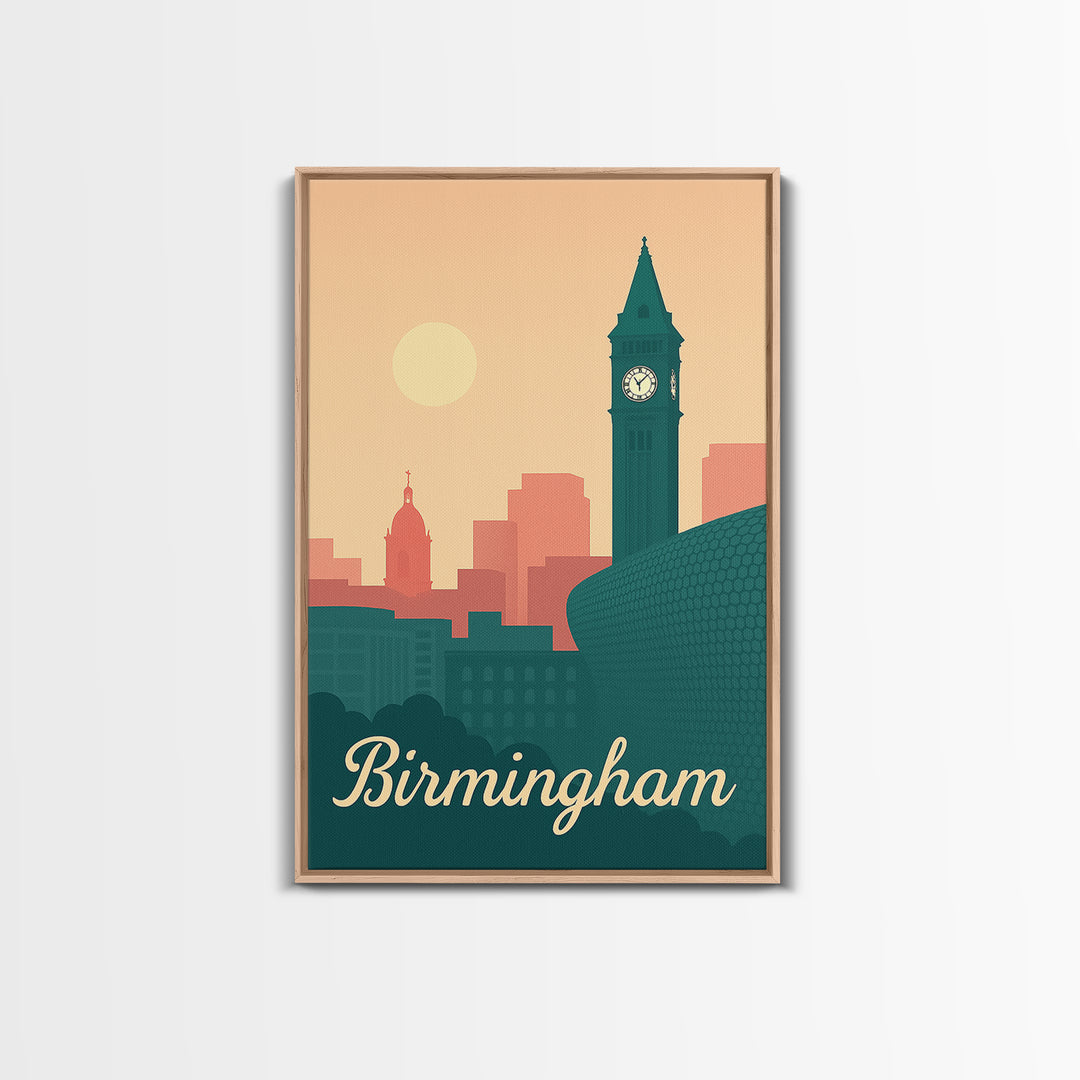 Birmingham Alabama Travel Poster, Canvas Print, Classic Travel Poster Art, Birmingham Travel Art, Travel Poster Art, Travel Art Print