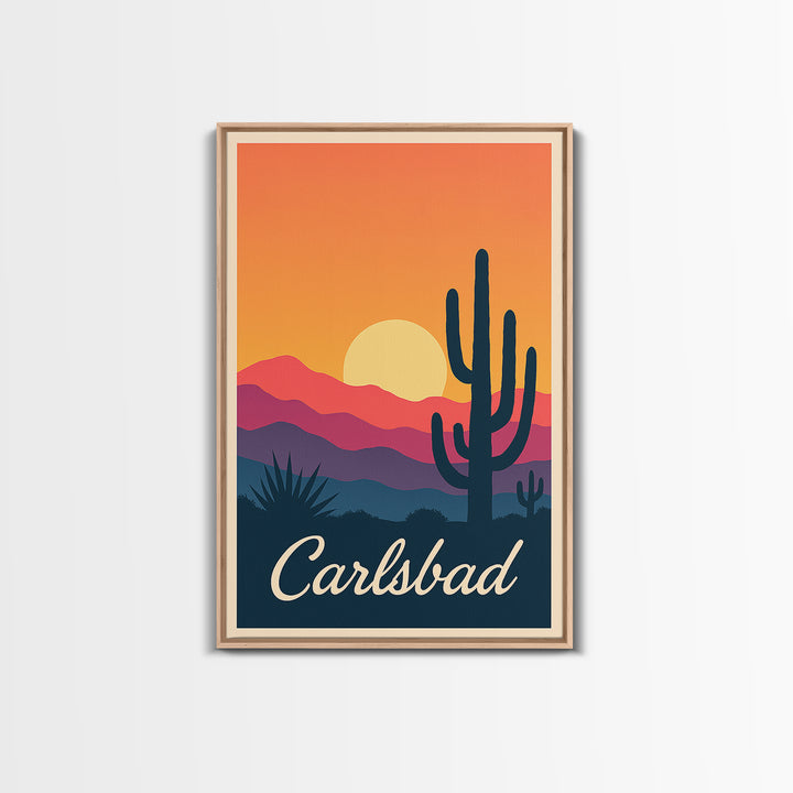 Carlsbad California Travel Poster, Canvas Print, Vintage Poster Art, Carlsbad Wall Art, Vintage Travel Art, Vintage City Poster, Poster Art