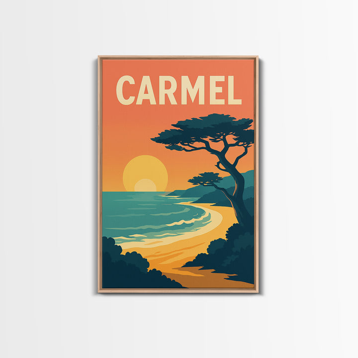 Carmel Indiana Travel Poster, Canvas Print, Classic Travel Poster Art, Carmel Art Print, Vintage City Art, Wall Art, Gift For Travelers