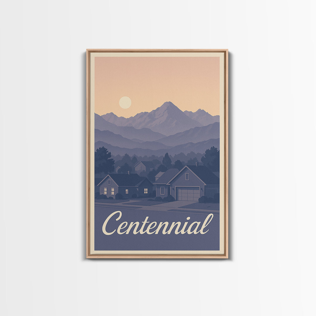 Centennial Travel Poster, Canvas Print, Classic Travel Poster Art, Centennial Poster Print, Home Office Decor, City Travel Prints