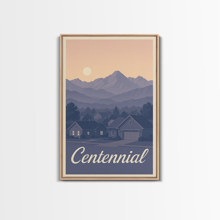 Centennial Travel Poster, Canvas Print, Classic Travel Poster Art, Centennial Poster Print, Home Office Decor, City Travel Prints