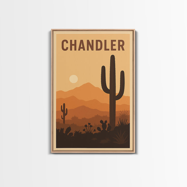 Chandler Travel Poster, Framed Canvas Print, Classic Travel Poster Art, Chandler City Art, Vintage City Art, Gift For Travelers