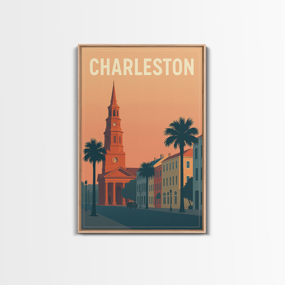 Charleston Travel Poster, Canvas Print, Classic Travel Poster Art, Charleston Art Print, City Art Print, Gift For Travelers, Art Print