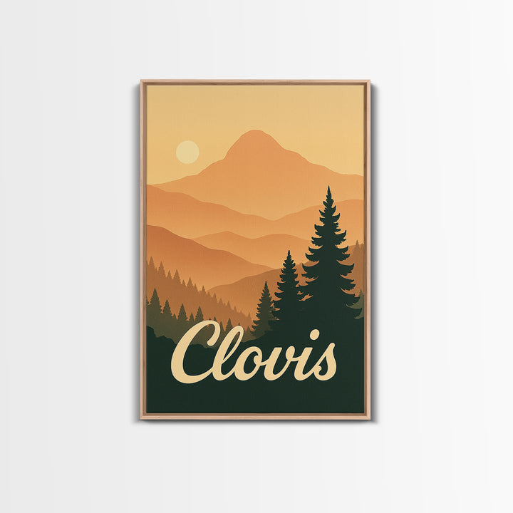 Clovis California Travel Poster, Canvas Print, Mid Century City Wall Art, Clovis Travel Art, Mid Century Wall Art, Travel Print, Home Decor
