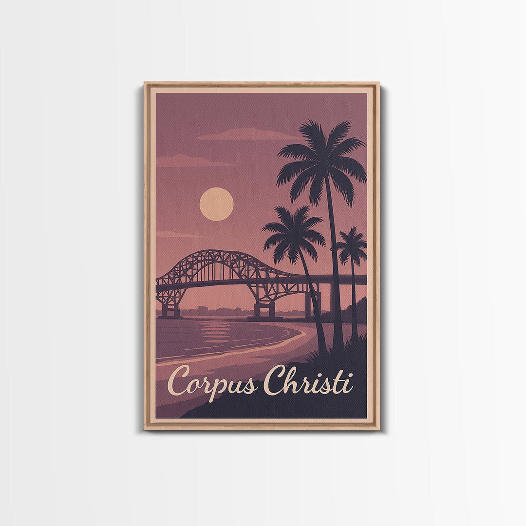 Corpus Christi Travel Poster, Canvas Print, Mid Century City Wall Art, Corpus Christi Art Print, Wanderlust Decor, Gift For Travelers