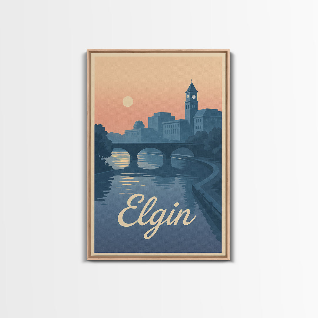 Elgin Travel Poster, Canvas Print, Vintage Travel Poster Art, Elgin Travel Art, Vintage Travel Print, City Travel Prints, Vintage Travel Art