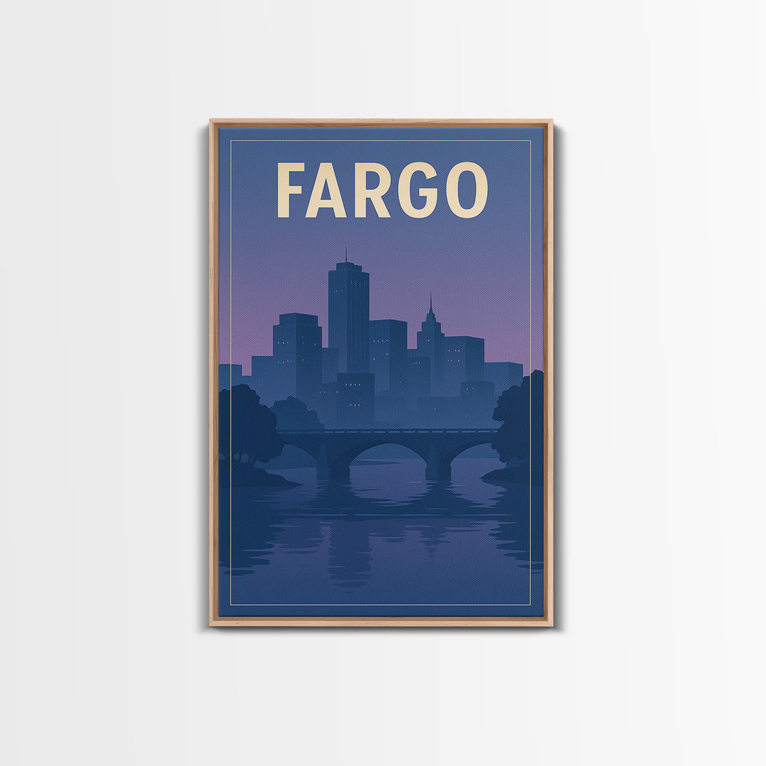 Fargo North Dakota Travel Poster, Canvas Print, Classic Travel Poster Art, Fargo Travel Art, Travel Art Print, Wall Art, Wall Art