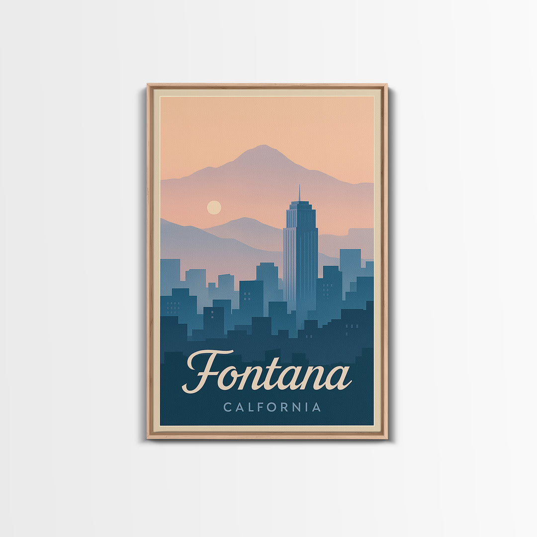 Fontana Travel Poster, Canvas Print, Mid Century City Wall Art, Fontana Poster Print, Gift For Travelers, Retro Travel Print, Wall Art
