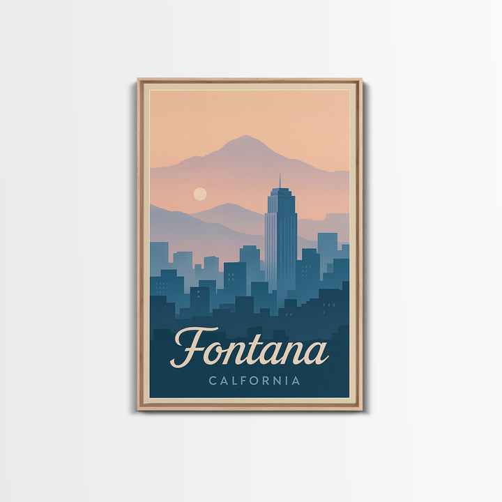 Fontana Travel Poster, Canvas Print, Mid Century City Wall Art, Fontana Poster Print, Gift For Travelers, Retro Travel Print, Wall Art
