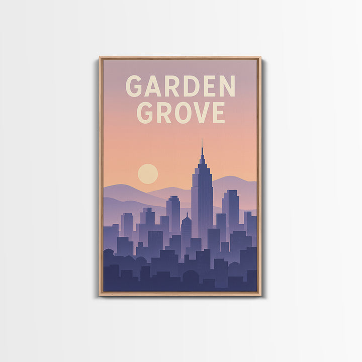Garden Grove California Travel Poster, Canvas Print, Mid Century City Wall Art, Garden Grove Wall Art, Travel Poster Art, Travel Art Print