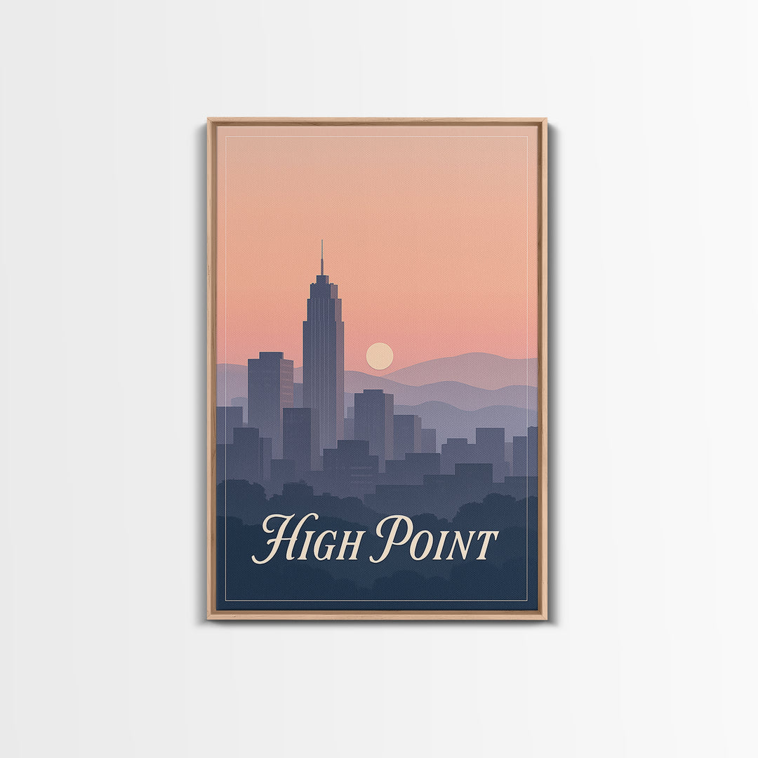 High Point Travel Poster, Canvas Print, Vintage Travel Poster Art, High Point City Art, Retro Travel Print, City Travel Prints