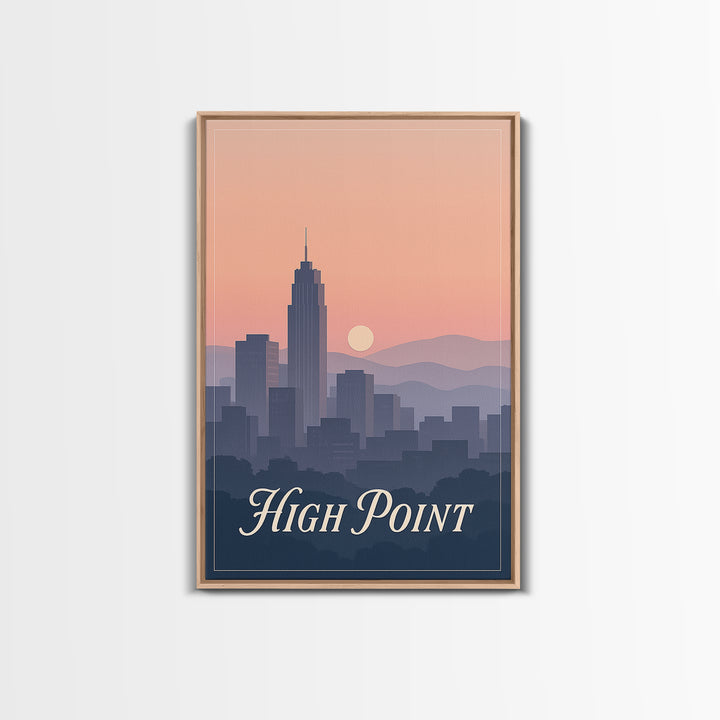 High Point Travel Poster, Canvas Print, Vintage Travel Poster Art, High Point City Art, Retro Travel Print, City Travel Prints