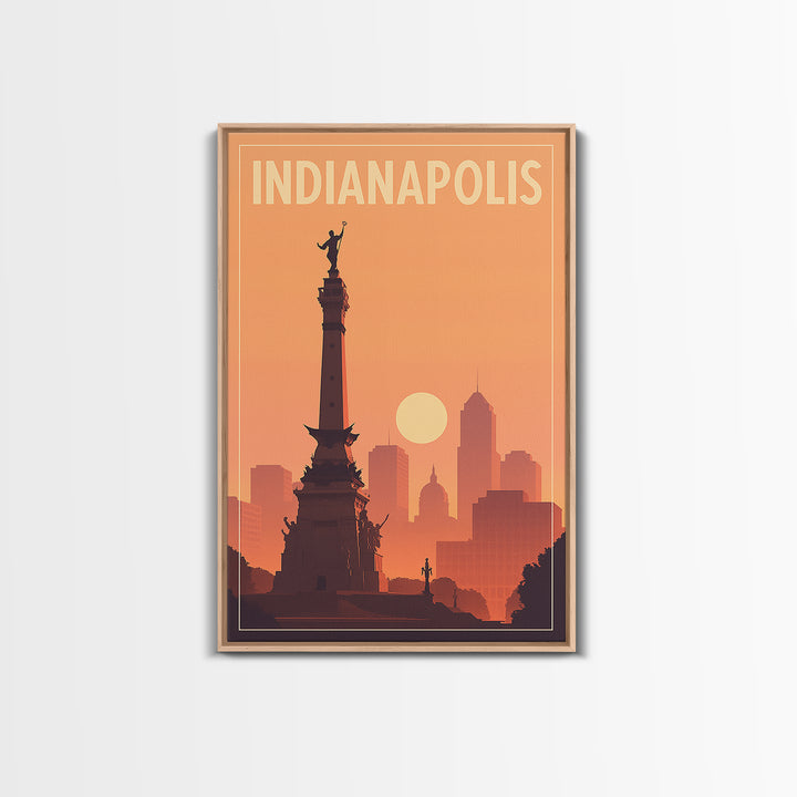 Indianapolis Indiana Travel Poster, Canvas Print, Classic Travel Poster Art, Indianapolis Travel Art, Vintage Travel Art, Travel Wall Art