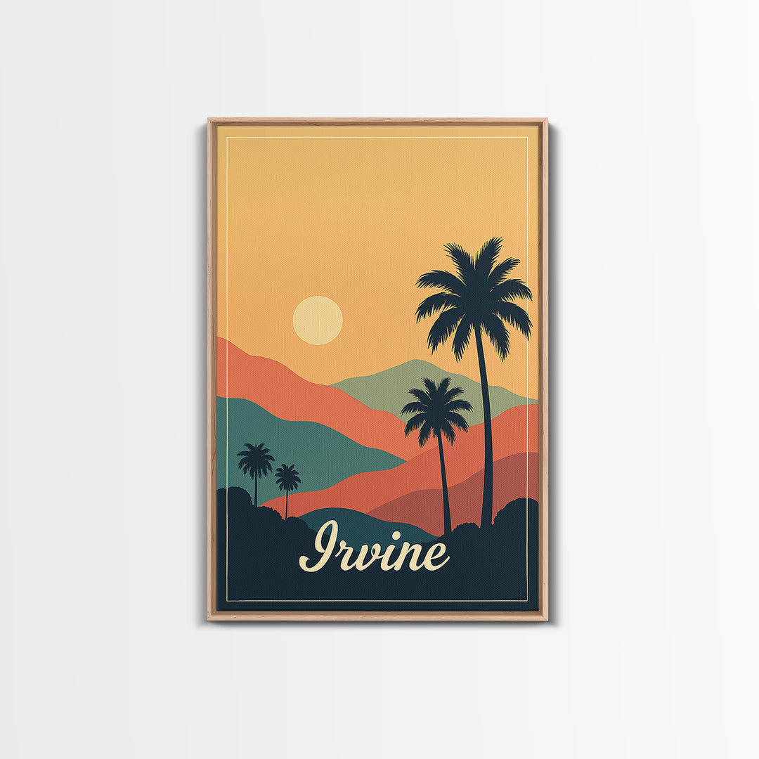 Irvine California Travel Poster, Canvas Print, Classic Poster Art, Irvine Poster Print, City Illustration, City Art Print, Travel Poster Set