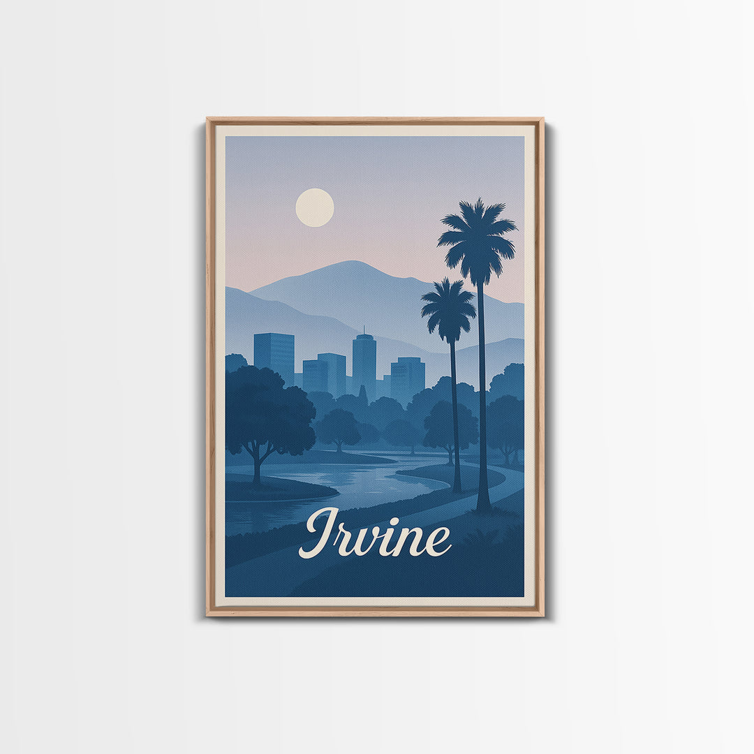 Irvine Travel Poster, Canvas Print, Mid Century City Wall Art, Irvine Travel Art, Vintage City Poster, Mid Century Wall Art, Travel Print
