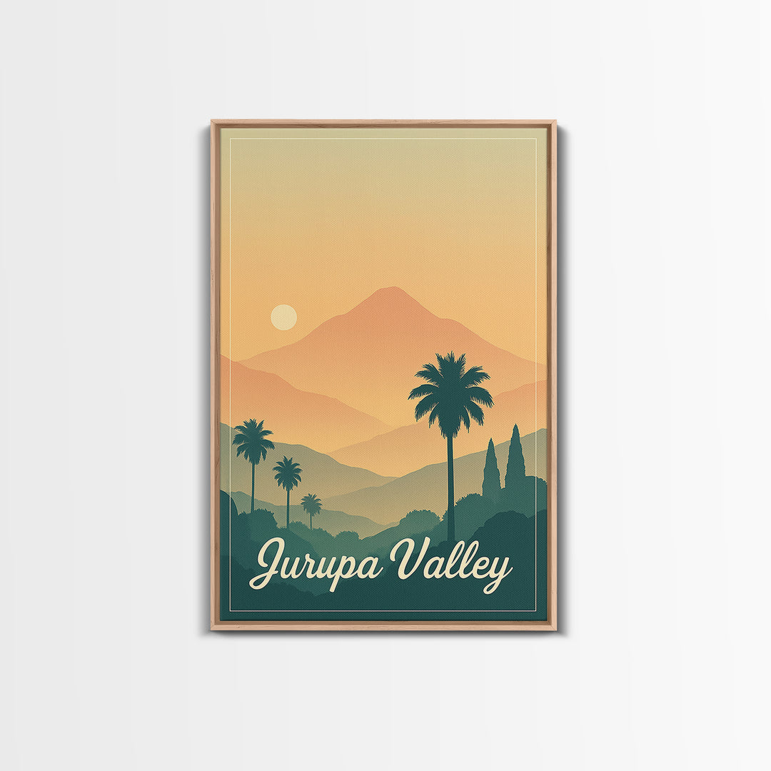 Jurupa Valley California Travel Poster, Canvas Print, Mid Century City Wall Art, Jurupa Valley Poster Print, Wall Decor, Travel Posters