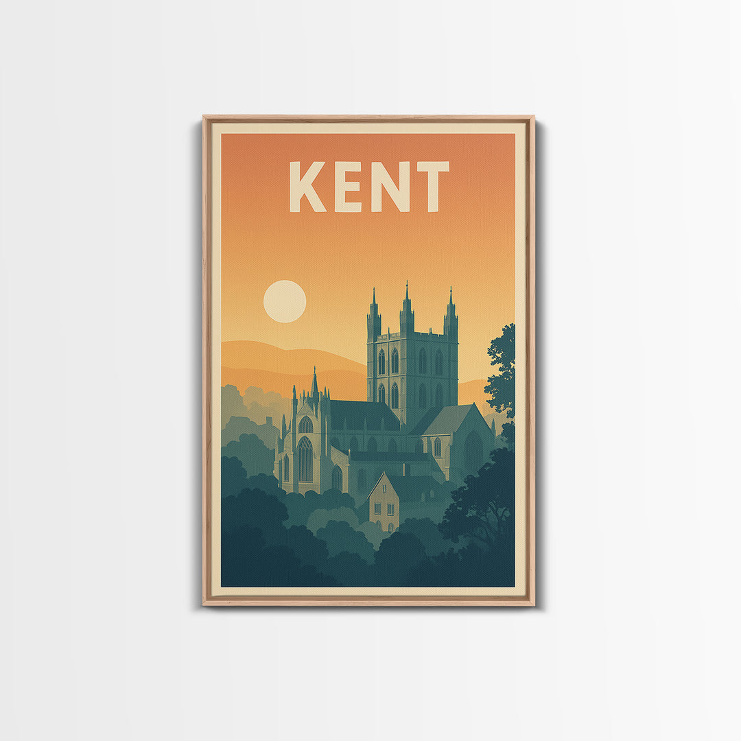 Kent Travel Poster, Canvas Print, Classic Travel Poster Art, Kent Travel Art, Travel Poster Set, Retro Travel Print, Travel Wall Art