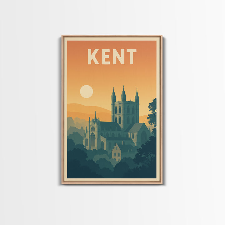 Kent Travel Poster, Canvas Print, Classic Travel Poster Art, Kent Travel Art, Travel Poster Set, Retro Travel Print, Travel Wall Art