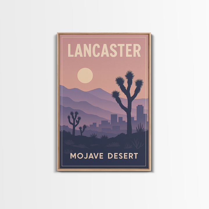 Lancaster California Travel Poster, Canvas Print, Classic Travel Poster Art, Lancaster Wall Art, Wall Decor, City Art Print, Travel Wall Art